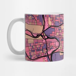 Columbus Map Pattern in Purple & Pink Mug